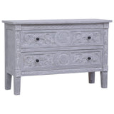 Sideboard Grey wash finish Solid Mahogany wood 90x30x60 cm 283851