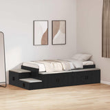 Storage Bed Frame with Storage Black Oak 90 cm Engineered Wood 3335566