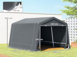 8 x 6.5 ft Outdoor Storage Shed, Waterproof Bike Tent w/ Double Roll-up Zipper Door for T3398P554324