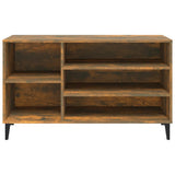 Shoe Cabinet Smoked Oak Engineered Wood, Metal Medium 819753
