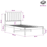 Bed Frame with Upholstered Headboard Whitewash and Taupe 904201
