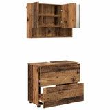 Bathroom Furniture Set 2 pcs Old Wood Engineered Wood and Metal 3393021