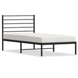Metal Bed Frame without Mattress with Headboard Black 100x200cm 352314