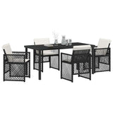 Garden Dining Set 5 pcs Black Poly Rattan 3380619