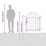 Garden Gate with Lock Woerden Grey 125 x 100 cm Steel 42008898