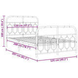 Metal Bed Frame without Mattress with Footboard White 120x200cm 377182
