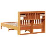 Bookcase Bed without Mattress Wax Brown 140x190 cm Solid Wood Pine 3322923