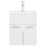 Sink Cabinet with Built-in Basin High Gloss White Engineered Wood 3071267