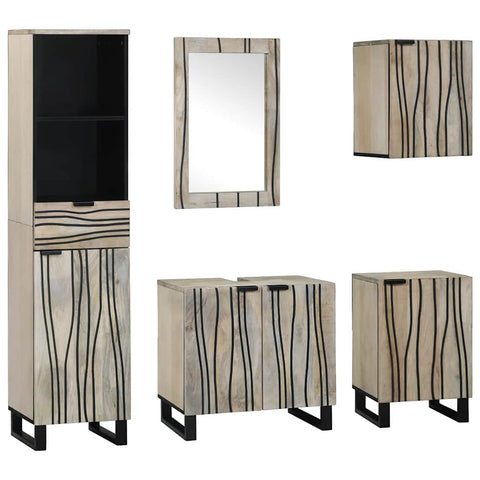 Bathroom Furniture Set 5 pcs Walnut brown 38 x 33 x 160 cm 3310051