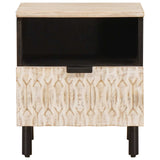 Bedside Cabinet White 40 x 33 x 46 cm Solid Mango Wood 4017870