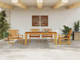 Garden Dining Set 5 pcs Brown Solid Acacia Wood 3375678