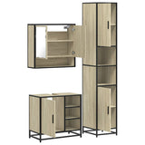 3 Piece Bathroom Furniture Set Sonoma Oak Engineered Wood 3301116