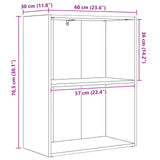 Bookshelf Black Oak 60 x 30 x 76.5 cm Engineered Wood 8003713