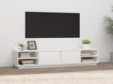 TV Cabinet White 156x40x40 cm Solid Wood Pine 814455