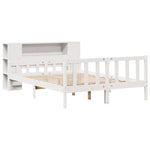 ZNTS Bookcase Bed without Mattress White 160x200 cm Solid Wood Pine 3322091