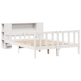 ZNTS Bookcase Bed without Mattress White 160x200 cm Solid Wood Pine 3322091