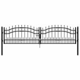 Fence Gate KAMPEN with Spear Top Black 302x78 cm Steel 151094
