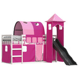 Bunk Bed without Mattress with Slide and Curtains Pink 80x200 cm 3284175