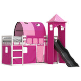 Bunk Bed without Mattress with Slide and Curtains Pink 90x200 cm 3284166