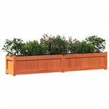 Garden Planter Wax Brown 180x31x31 cm Solid Wood Pine 837498