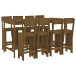 9 Piece Garden Bar Set Honey Brown Solid Wood Pine 3157820