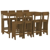 9 Piece Garden Bar Set Honey Brown Solid Wood Pine 3157820