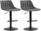 Set of 2 Leathaire Tub Bar Stools - Charcoal Grey T3398P423551