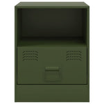 ZNTS Bedside Cabinets 2 pcs Olive Green 34.5x39x44 cm Steel 841760