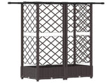 Raised Bed with Trellis and Roof Brown 124 x 40 x 123 cm PP 42032521