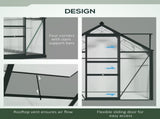 6 x 4ft Polycarbonate Greenhouse, Large Walk-In Green House with Slide Door and Window, Garden T3398P377664