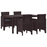 Garden Dining Set 5 pcs Brown Polt rattan 3378700