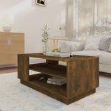 ZNTS Coffee Table Smoked Oak 102x55x43 cm Engineered Wood 813083