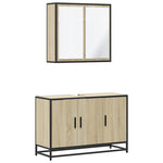 ZNTS 2 Piece Bathroom Furniture Set Sonoma Oak Engineered Wood 3300891