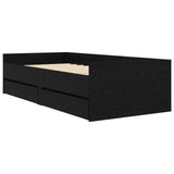 Bed Frame with Storage Black Oak 80 x 200 cm Engineered Wood 3429619