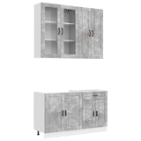 Kitchen Unit PORTO 4 pcs Concrete Grey Engineered Wood 3438348