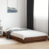 Bed Frame with LED Lights without Mattress Brown Oak 90x190cm 3281153