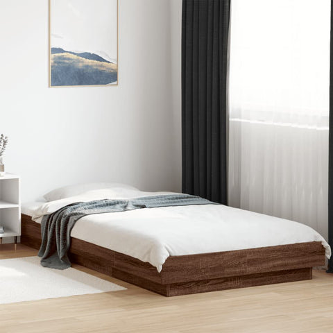 Bed Frame without Mattress Brown Oak 90x190 cm Single 3281244