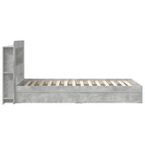 Bed Frame with Storage with Drawer Concrete Grey 75 x 190 cm 3433612