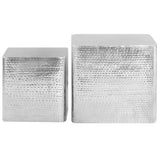246504 Coffee Tables 2 pcs Silver Aluminium
