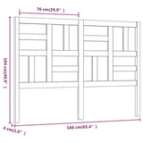 Bed Headboard 166x4x104 cm Solid Wood Pine 818200