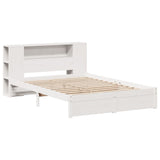 Bookcase Bed without Mattress White 120x200cm Solid Wood Pine 3322358