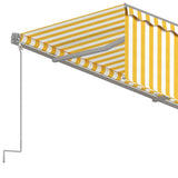 Manual Retractable Awning with Blind 4x3m Yellow&White 3069418