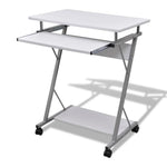 ZNTS Compact Computer Desk with Pull-out Keyboard Tray White 20053