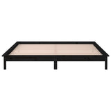 LED Bed Frame without Mattress Black 120x190 cm Small Double Solid Wood 820645
