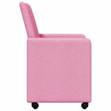 Dining Chairs with Wheels 2 pcs Pink 57 x 66 x 94 cm Fabric 42017816