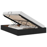 Storage Bed with Headboard Black 135 x 190 cm Fabric 3370048