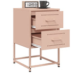 ZNTS Bedside Cabinets 2 pcs Pink 36x39x60.5 cm Steel 846461