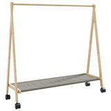 Clothes Rack with Shelves and Wheels 106x34x106,5 cm Bamboo 4008905