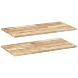 Floating Shelves 2 pcs 80x40x2 cm Untreated Solid Wood Acacia 3279396
