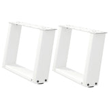 ZNTS Coffee Table Legs U-Shaped 2 pcs White 50x cm Steel 4012745